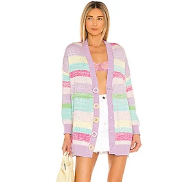 OLIVIA RUBIN Purple and Pink Cardigan Sweater XS - Picture 1 of 7